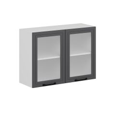Alvinka Mutfak Modül Mbr_A Üst 2Dk1R 100-H72Cm Dolap Cam Beyaz Antrasit