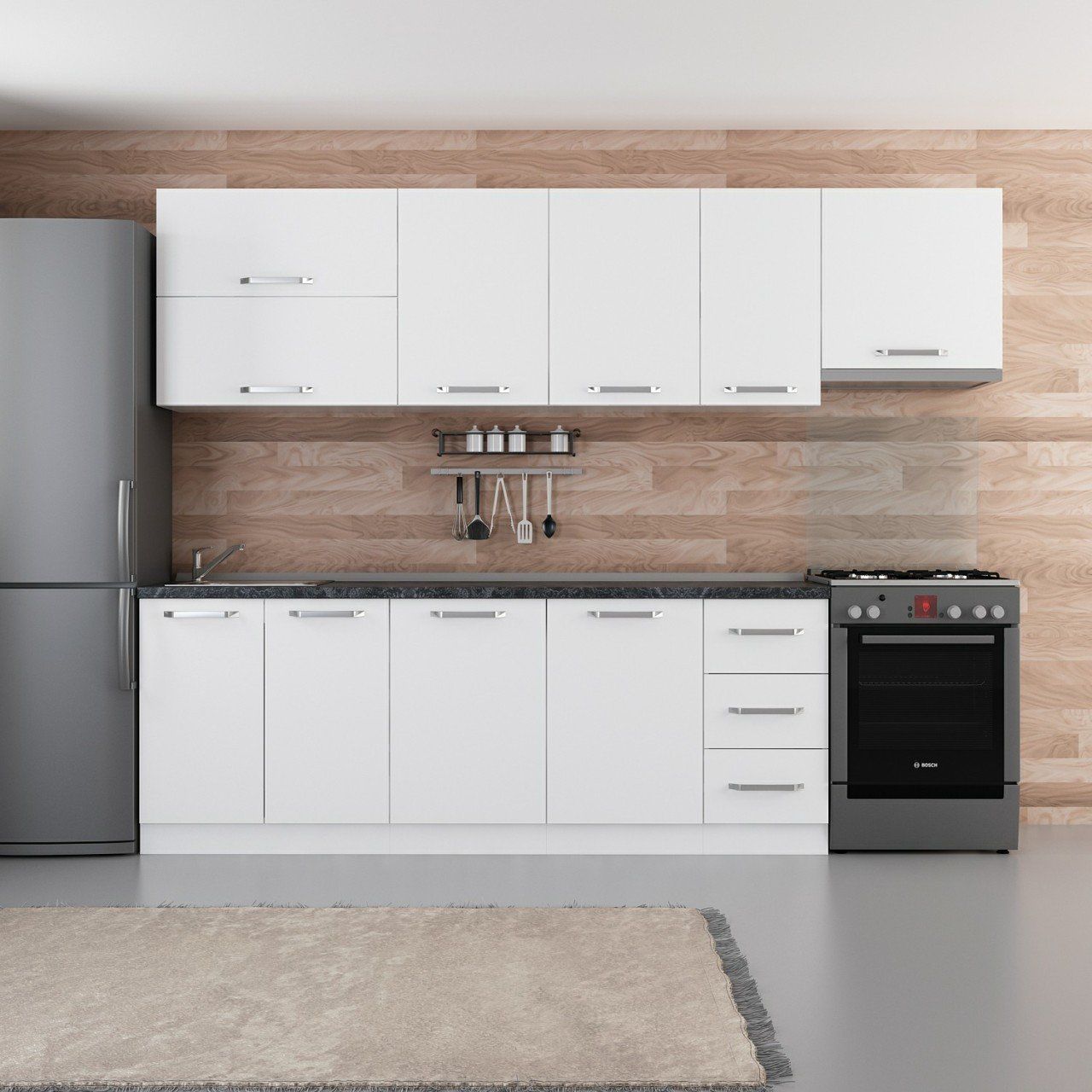 Minar 280 Cm Mutfak Dolabı Beyaz 280-B7