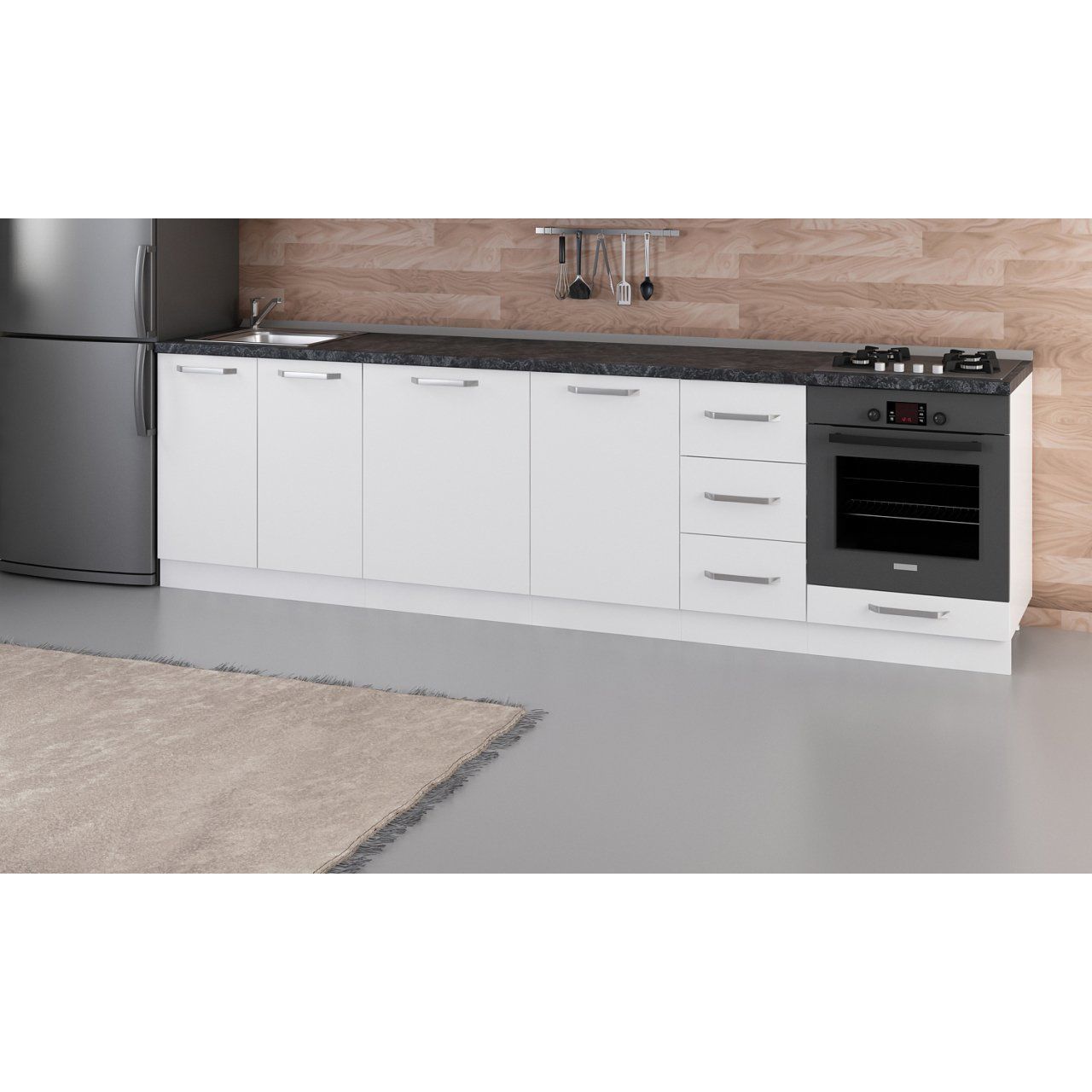 Minar 290 Cm Mutfak Dolabı Beyaz 290-B3-Alt Modül