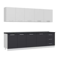 Minar 280 Cm Mutfak Dolabı Beyaz Antrasit 280-A2