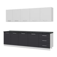 Minar 280 Cm Mutfak Dolabı Beyaz Antrasit 280-A2