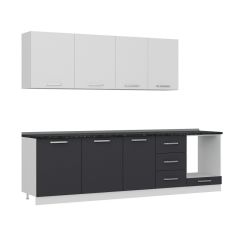 Minar 280 Cm Mutfak Dolabı Beyaz Antrasit 280-A3