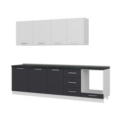 Minar 280 Cm Mutfak Dolabı Beyaz Antrasit 280-A3