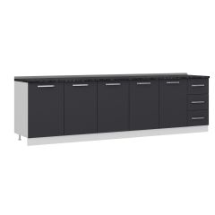 Minar 290 Cm Mutfak Dolabı Beyaz Antrasit 290-A2-Alt Modül