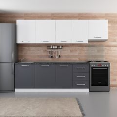 Minar 280 Cm Mutfak Dolabı Beyaz Antrasit 280-A4