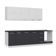 Minar 280 Cm Mutfak Dolabı Beyaz Antrasit 280-A6