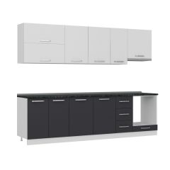 Minar 280 Cm Mutfak Dolabı Beyaz Antrasit 280-A8