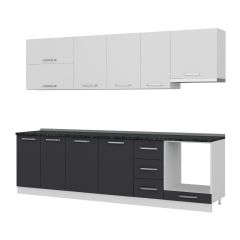 Minar 280 Cm Mutfak Dolabı Beyaz Antrasit 280-A8