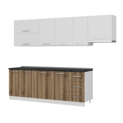 Minar 280 Cm Mutfak Dolabı Beyaz Dore 280-D7