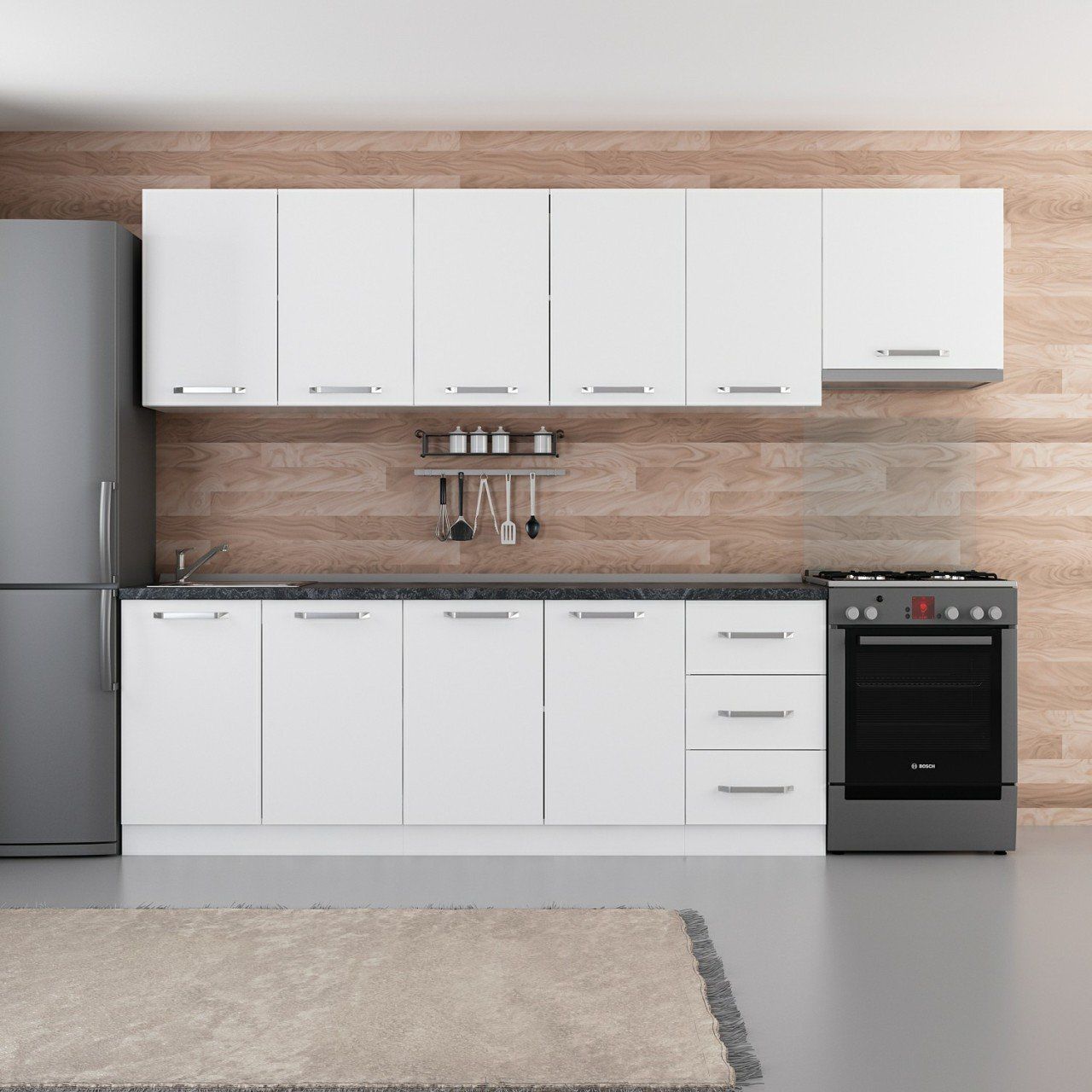 Minar 285 Cm Mutfak Dolabı Beyaz 285-B7