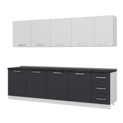 Minar 285 Cm Mutfak Dolabı Beyaz Antrasit 285-A2