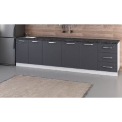 Minar 300 Cm Mutfak Dolabı Beyaz Antrasit 300-A1-Alt Modül