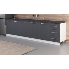 Minar 300 Cm Mutfak Dolabı Beyaz Antrasit 300-A1-Alt Modül