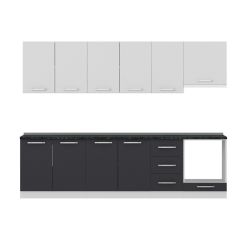 Minar 285 Cm Mutfak Dolabı Beyaz Antrasit 285-A8