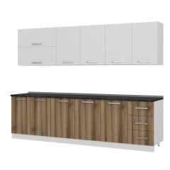 Minar 285 Cm Mutfak Dolabı Beyaz Dore 285-D1