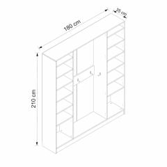 Minar Kale210 4 Kapaksız 2 Bölme Raf Portmanto Beyaz