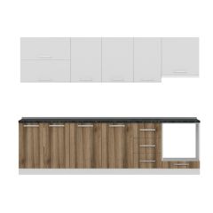 Minar 285 Cm Mutfak Dolabı Beyaz Dore 285-D5