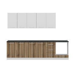 Minar 285 Cm Mutfak Dolabı Beyaz Dore 285-D6