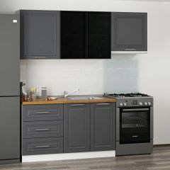 Minar 200 Cm Mbr C+Alm. Cam Mutfak Dolabı Byz Ant 200-Mcacba2