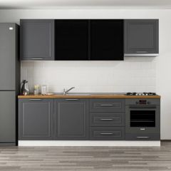 Minar 240 Cm Mbr C+Alm. Cam Mutfak Dolabı Byz Ant 240-Mcacba1