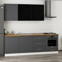 Minar 240 Cm Mbr C+Alm. Cam Mutfak Dolabı Byz Ant 240-Mcacba3