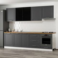 Minar 270 Cm Mbr C+Alm. Cam Mutfak Dolabı Byz Ant 270-Mcacba1