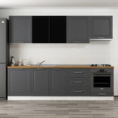 Minar 270 Cm Mbr C+Alm. Cam Mutfak Dolabı Byz Ant 270-Mcacba1