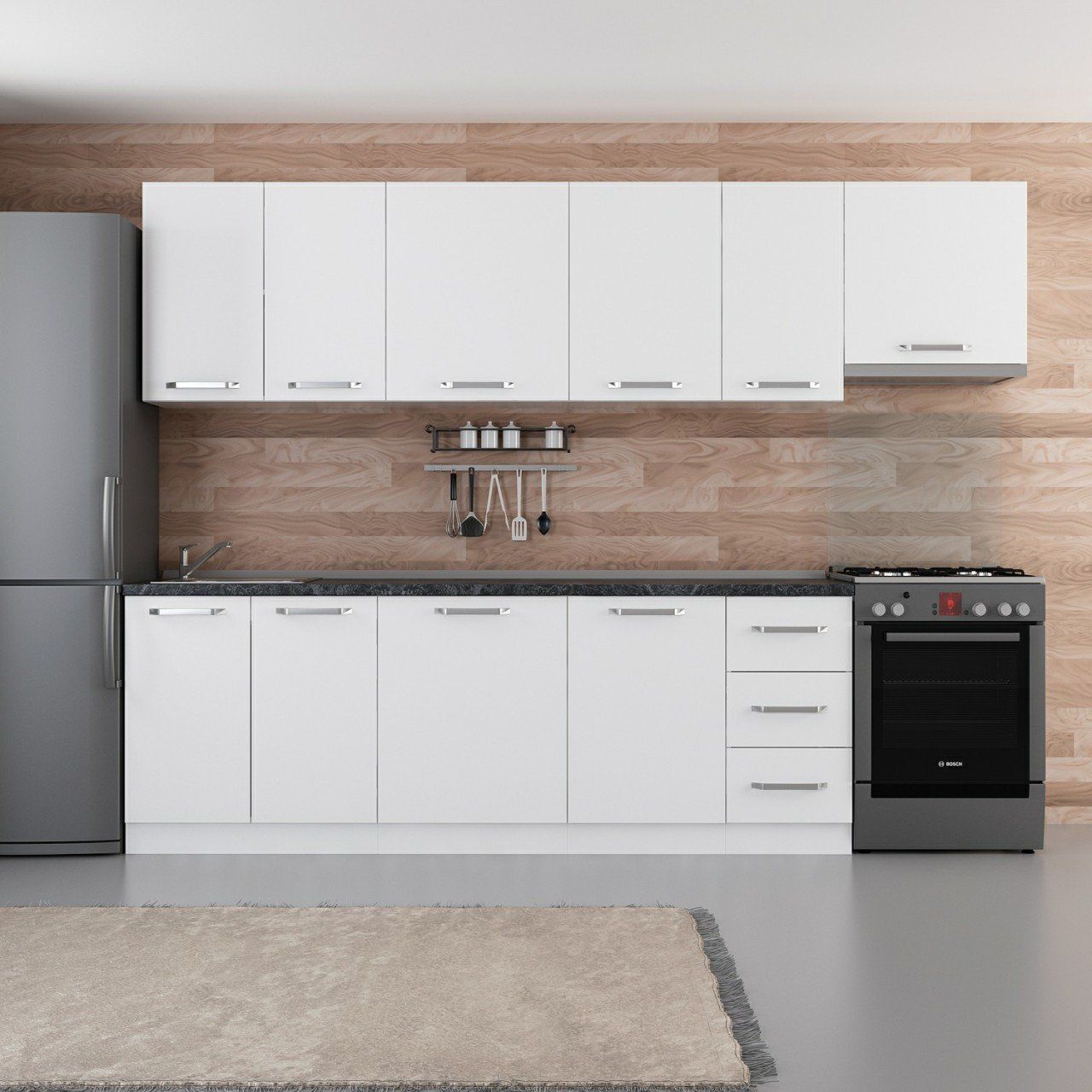 Minar 290 Cm Mutfak Dolabı Beyaz 290-B4