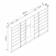 Minar Kale210 8 Kapaksız 6 Bölme Raf Portmanto Beyaz