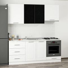 Minar 200 Cm Mbr C + Alm. Füme Cam Mutfak Dolabı Byz 200-Mcacb1