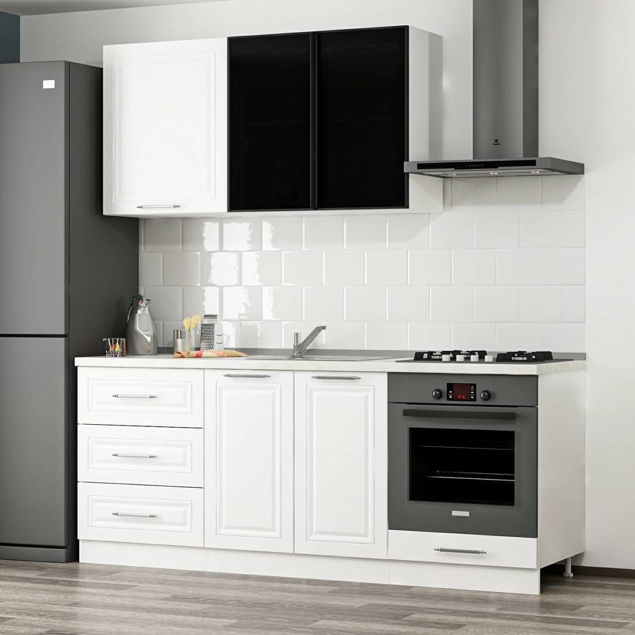 Minar 200 Cm Mbr C + Alm. Füme Cam Mutfak Dolabı Byz 200-Mcacb3