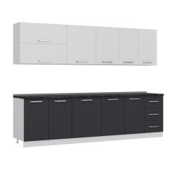 Minar 290 Cm Mutfak Dolabı Beyaz Antrasit 290-A1