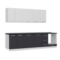 Minar 290 Cm Mutfak Dolabı Beyaz Antrasit 290-A3