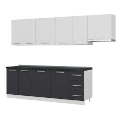 Minar 290 Cm Mutfak Dolabı Beyaz Antrasit 290-A4