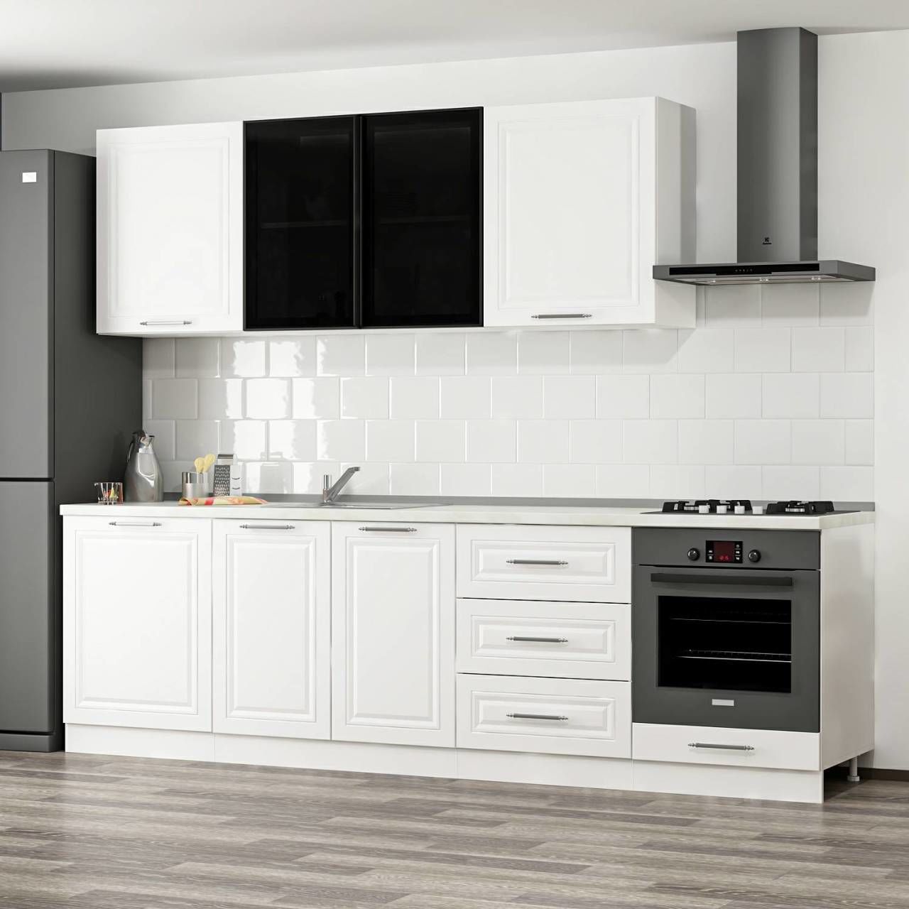 Minar 270 Cm Mbr C + Alm. Füme Cam Mutfak Dolabı Byz 270-Mcacb3