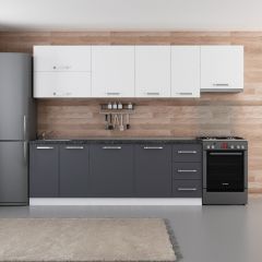 Minar 290 Cm Mutfak Dolabı Beyaz Antrasit 290-A7