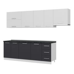 Minar 290 Cm Mutfak Dolabı Beyaz Antrasit 290-A7