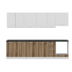 Minar 290 Cm Mutfak Dolabı Beyaz Dore 290-D5