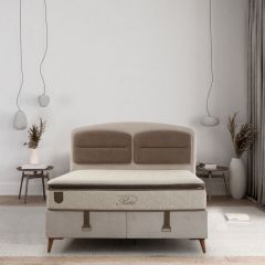 Retro Baza Başlık Yatak Seti - Ceviz Ayak-Coco03 -Yastık Coco11