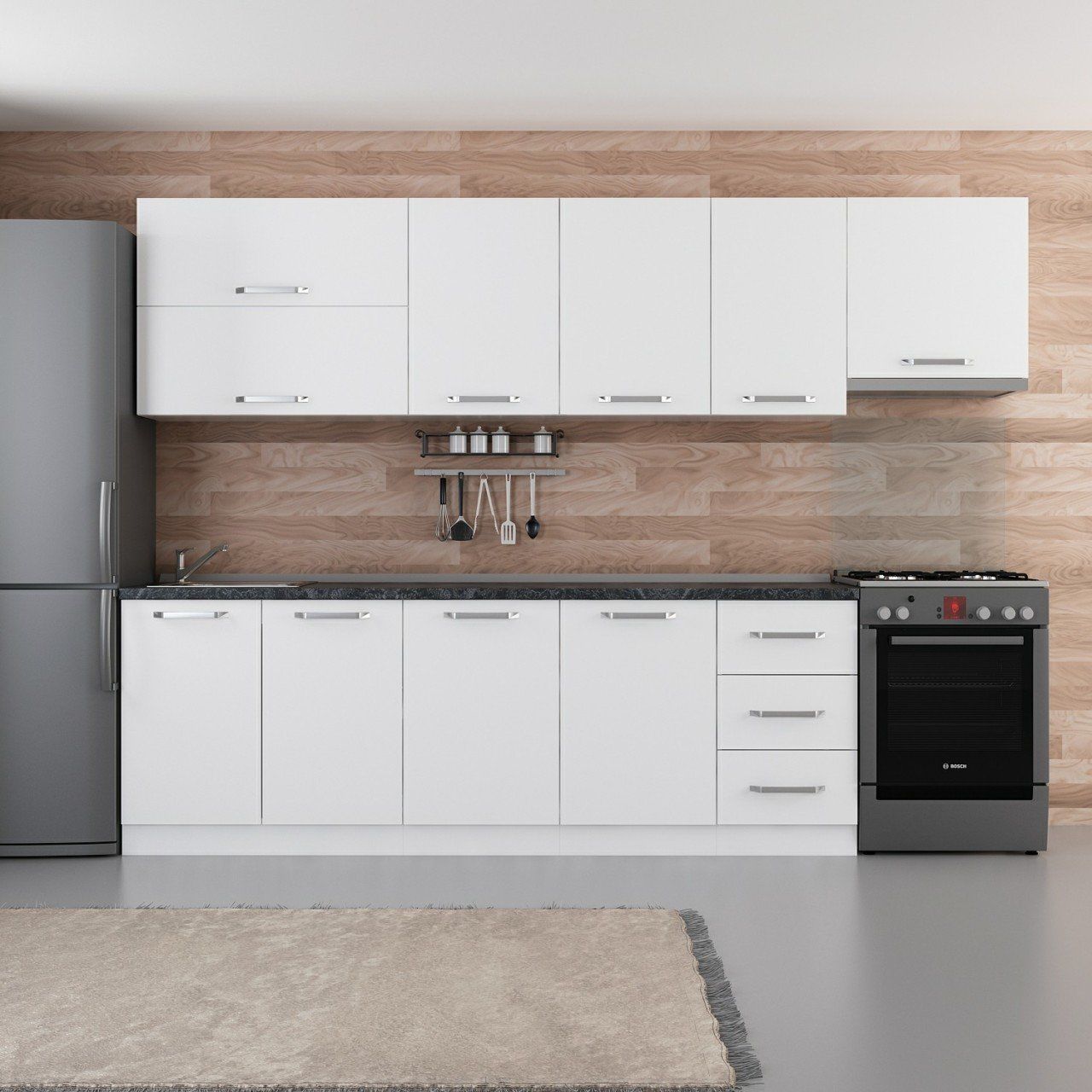 Minar 295 Cm Mutfak Dolabı Beyaz 295-B7