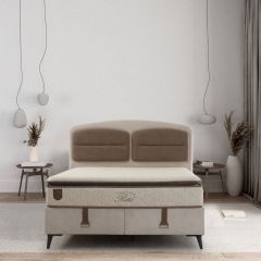 Retro Baza Başlık Yatak Seti - Siyah Ayak-Coco03 -Yastık Coco11