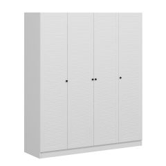 Minar Kale 4 Mebran Panjur Kapaklı 2 Çekmeceli Dolap Beyaz/Beyaz 210CM