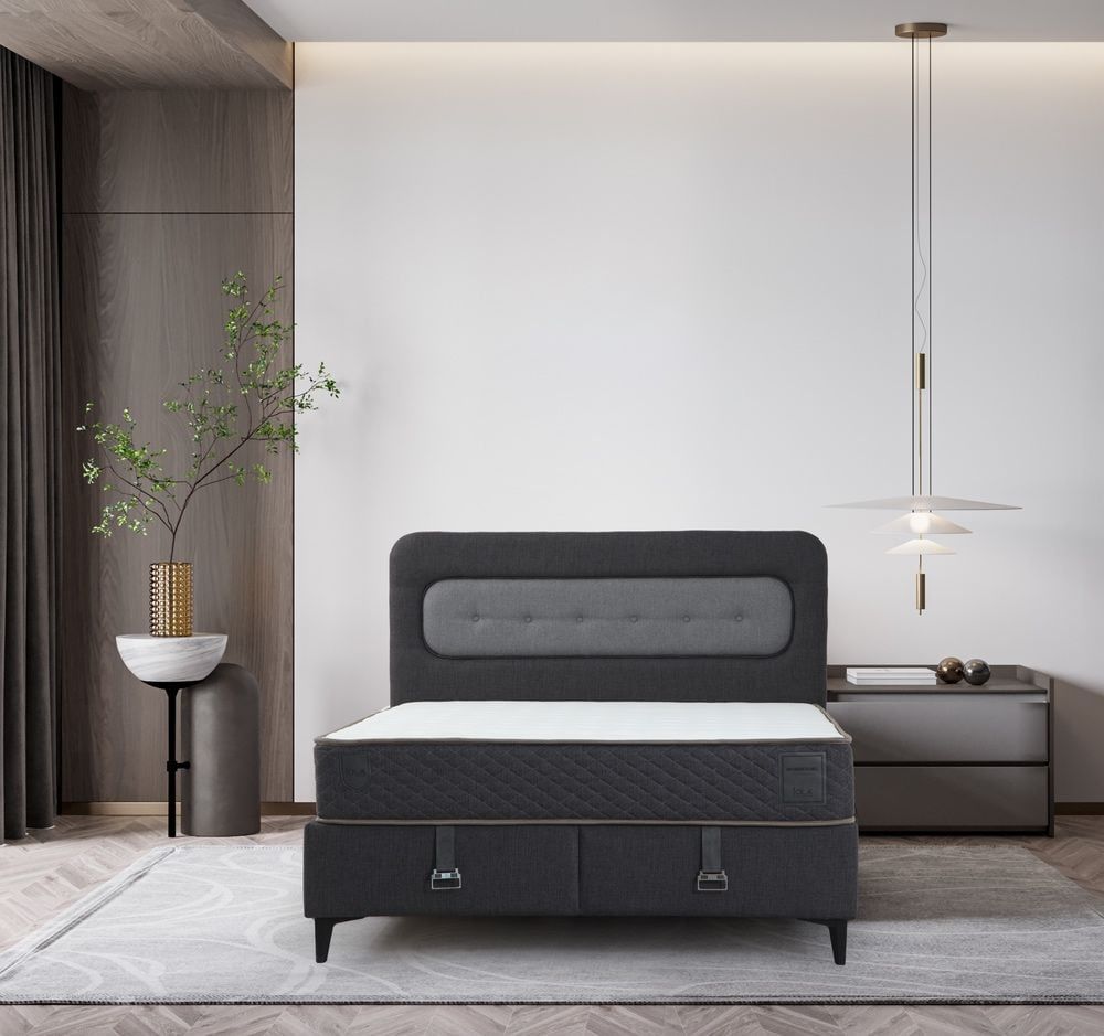 Elegant Baza Başlık Yatak Seti Siyah Ayak Prime - Keten48