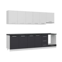 Minar 295 Cm Mutfak Dolabı Beyaz Antrasit 295-A5