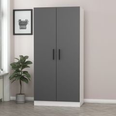 Minar Kale 2 Kapaklı Dolap Beyaz Antrasit