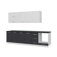 Minar 295 Cm Mutfak Dolabı Beyaz Antrasit 295-A6