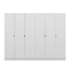 Minar Kale 6 Mebran Panjur Kapaklı 4 Çekmeceli Dolap Beyaz/Beyaz 190CM