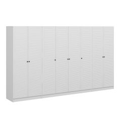 Minar Kale 8 Mebran Panjur Kapaklı 2 Çekmeceli Dolap Beyaz/Beyaz 210CM