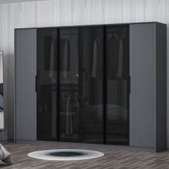 Kale Luxe 6 Kapaklı Gardrop - Antrasit