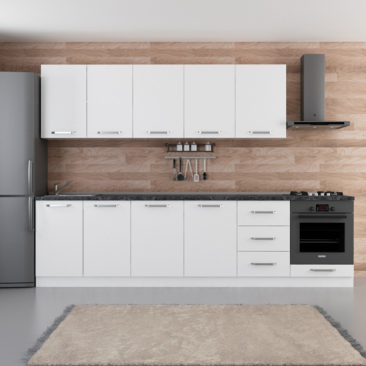 Minar 300 Cm Mutfak Dolabı Beyaz 300-B4